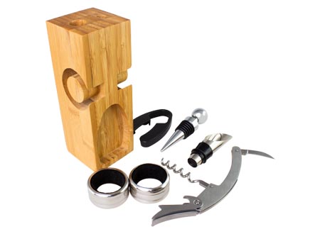 Set de Vino rectangular de Bamboo