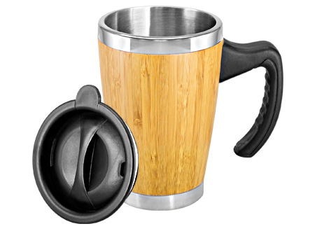 Mug de Bamboo con Asa Plástica