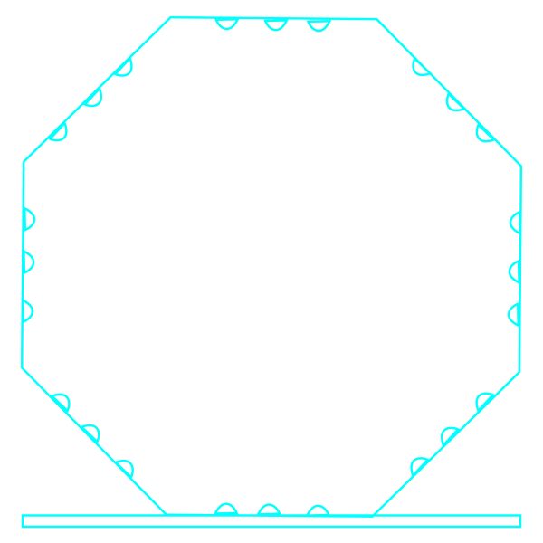 Galvano Cristal Octagonal 2376