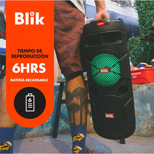 Parlante Blik Screamer3 portátil con bluetooth negra