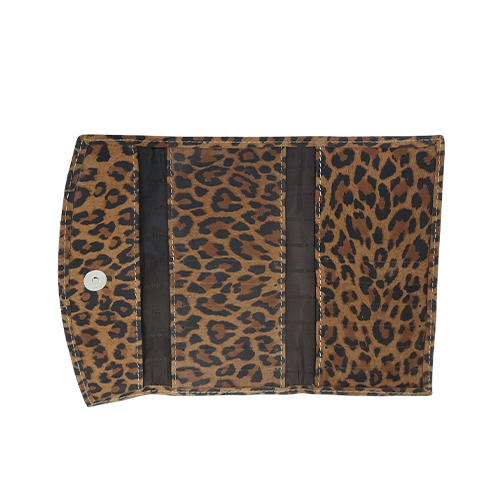 Billetera de cuero de mujer modelo leopardo 