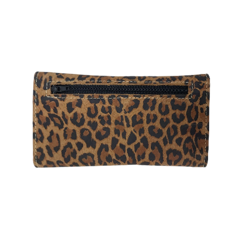 Billetera de cuero de mujer modelo leopardo 