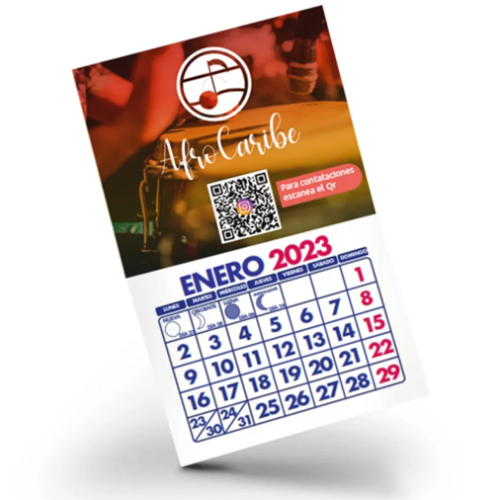 Calendario con gráfica imantada.