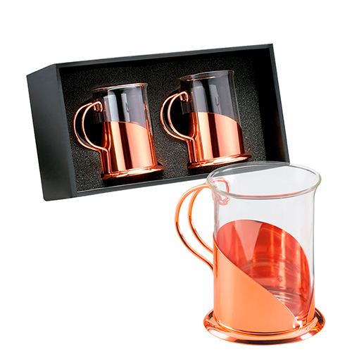 Set de 2 tazas para café encobrizadas