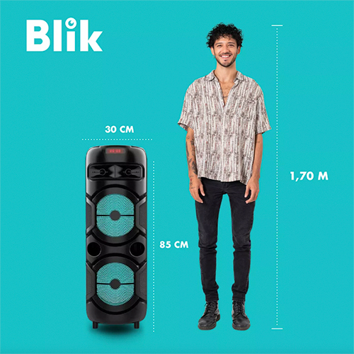 Parlante Blik WAVEMAX2 portátil con bluetooth negra 220V