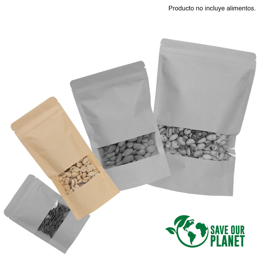 Bolsa doypack 250ml de papel kraft, para Alimentos