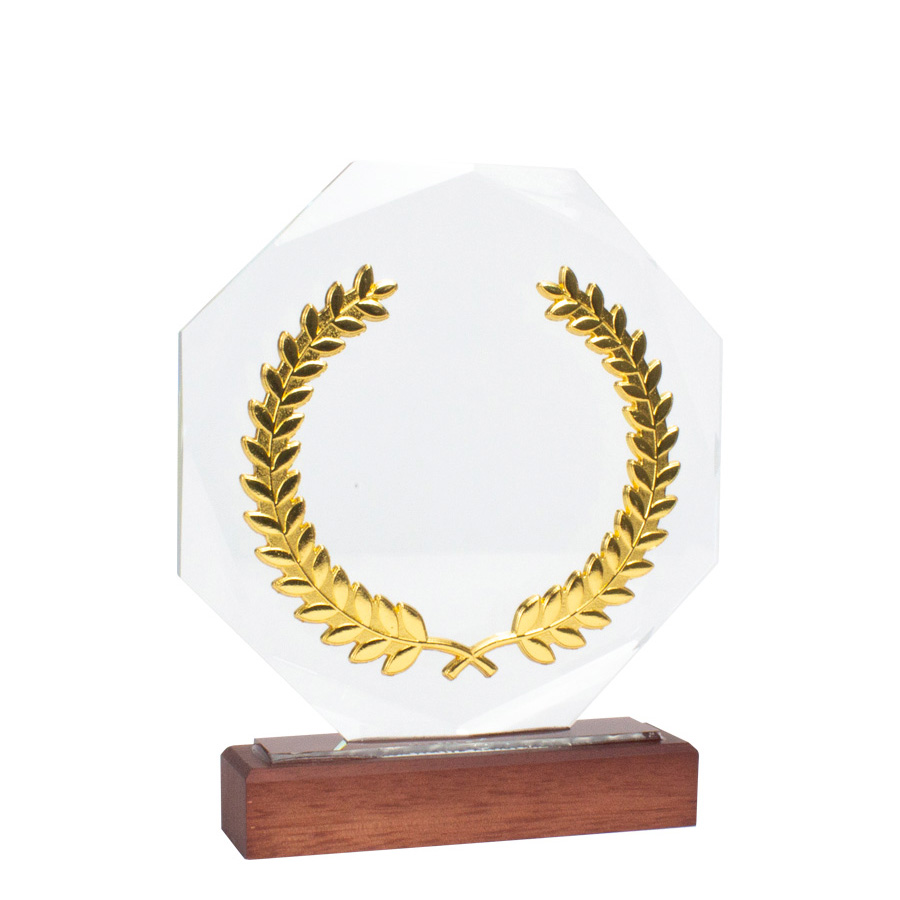 Trofeo Galvano de Madera, Cristal y Acero  Trofeo Galvano de Madera, Cristal y Acero