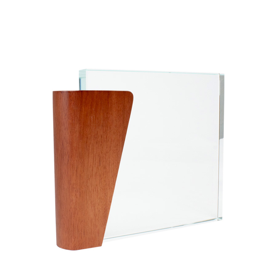 Trofeo Galvano de Madera y Cristal 