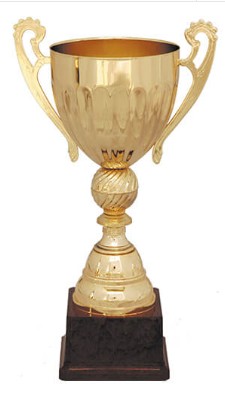 Copa copón metálico, cuerpo y base plástica c/placa para grabar